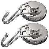 Tec.Mood - 100lb Super Strong Magnetic Hooks - Heavy Duty Rust Resistant Magnet Swivel Hook Hanger 2pcs - Ideal for Indoor/Outdoor Hanging in Home, Kitchen, Workshop, Garage and Offices