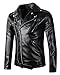 Beninos Mens Faux Leather Motorcycle Jacket (Y105, XL)