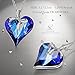 LADY COLOUR Sweet Heart Blue Heart Pendant Necklace Swarovski Crystals Fashion Jewelry for Women for Her Girlfriend Wife Birthday Gifts for Mom Sister Wedding Jewelry for Brides