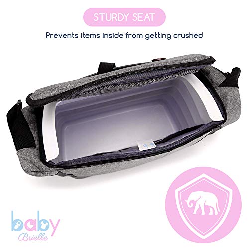 Baby Brielle 2-in-1 Portable Gray Travel Infant and Toddler Diaper Bag with Booster Seat for Dining Table, Planes, Fits Most Standard Size Chairs - Thumbnail 5