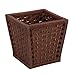 Household Essentials Woven Waste Basket, 3 Gallons, HandWoven Paper Rope with Removable Plastic Liner, Durable Wood Frame, Wide and Open Top for Easy Access, Decorative, Brown