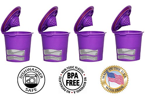 Fill n save 4 pack reusable k cups for keurig 2.0 &…
