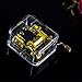 Acrylic Hand Crank Gurdy Gold Movement Music Box Valentine Christmas Gift Somewhere Over The Rainbow