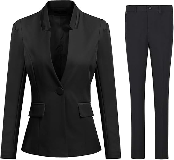 Amazon レディース スーツ 2点セット ジャケット パンツ ビジネス用 面接事務服 九分丈 パンツ スーツ おしゃれ セットアップ スリム フォーマル カジュアル 通勤 レジャー スーツ パンツスーツ 通販