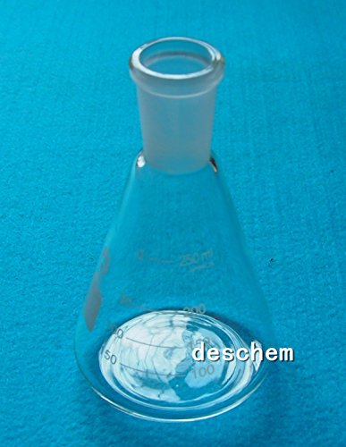 Deschem 250ml,24/40,Glass Erlenmeyer Flask,Chemistry Conical Bottle,Laboratory Glassware - Thumbnail 4