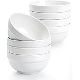 NUTRIUPS 12oz Small Bowls, 4.5in Ice Cream Bowl, Set of 8 White Ceramic Bowl for Dessert Snack Rice Side Dishes