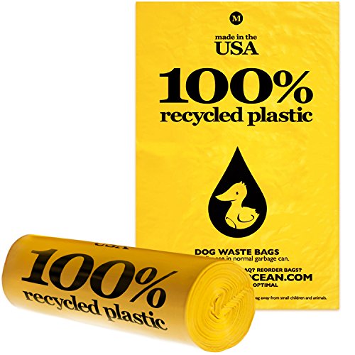 Premium Dog Waste Bags Made in the USA • 100 Recycled Plastic • 180+5