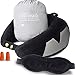Travel Pillow set, Best Neck Pillow for Airplane, Includes Sleep Mask Carry Bag and Earplugs, Luxury Adjustable Memory Foam, for Deep Relaxation, Car Home TV Stops Pain in the Aeroplane. Black