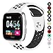 Compatible for Fitbit Versa | Soft Silicone Replacement Sport Band for New Fitbit Versa Smart Watch (White/Black, Small)