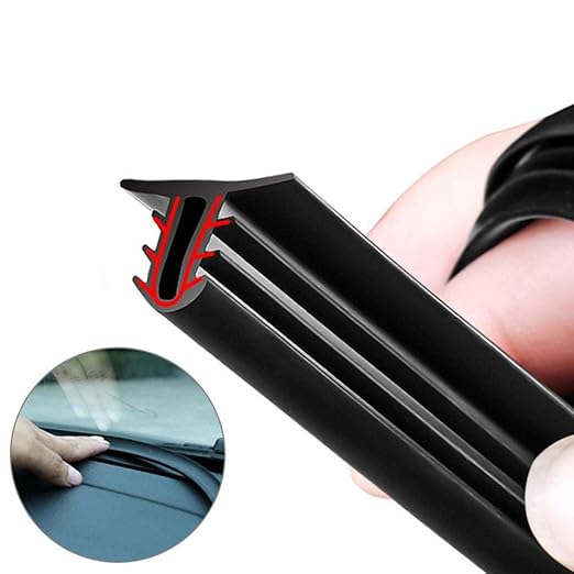 Volwco Car Seal Strip 1.6m Soundproof Dustproof U Type Rubber Edges