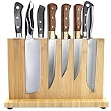 Magnetic Bamboo Knife Block Kitchen - Wood Knife