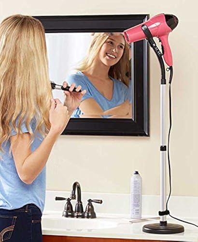 Hair Dryer Stand Holder Hands Free, Adjustable Height 360