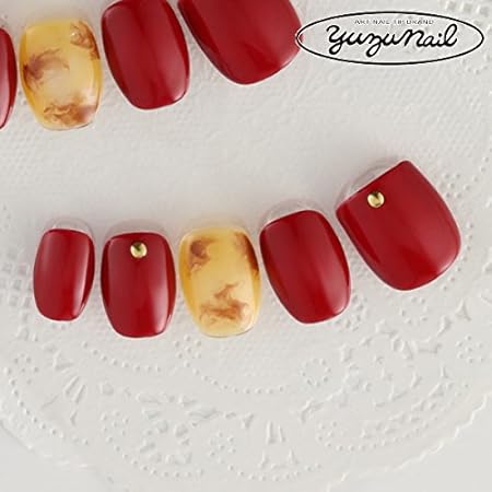 Amazon ゆずネイル ネイルチップ レッド系 クール ハイファ ミセス キャリア お姉ギャル デート ドレス 結婚式 お呼ばれ ゲスト C Q C ゆずネイル ネイルチップ 通販