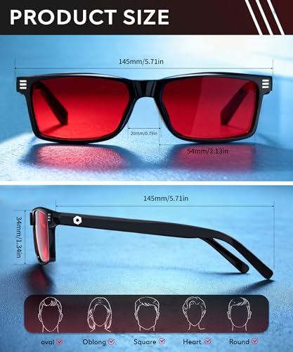 ANYLUV Blue Light Glasses for Sleep, 99.9% Blue Green Light Blocking with Red Lens, Reduce Eye Strain Computer Glasses