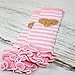 Gold Glitter Heart Pink and White Stripe Ruffle Baby Leg Warmer