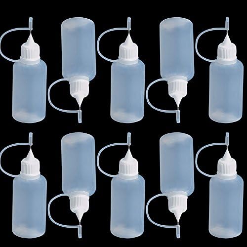 ZLKSKER 30ml Empty Plastic Dropper Bottle,Steel Needle Tip Points Bottling,Precision Bottle,Wholesale Plastic Squeeze Bottle (Pack of 10)
