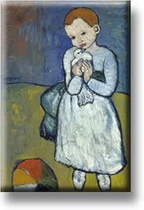 Imán para nevera Picasso niño con una paloma: Amazon.es: Hogar