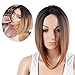 Stylish Ombre Blonde Short Wavy Bob Wigs For Black Women Synthetic Curly Hair Wigs (Ombre Blonde)
