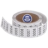 Consecutively Numbered Labels. Measure: 1.5" X 0.75" Paper Material (Various Number Sequences Available) (0001-1000)