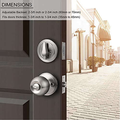 Knobonly All Keyed Same Entry Door Knobs with Single Cylinder Deadbolt