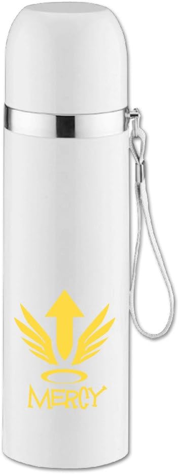 Custom Stainless Steel Insulation Cup OW Mercy OverMercy Watch Video Game Character Logo Wings Thermos Cup For Outdoor Sports White 14.5oz/350ml by Jade Tumbler