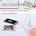 Wall Charger, 3 Pack Magic-T Portable Dual USB Plug Adapter 2 Port 10W/2A Home Travel Power Charger for iPhone 7/6 6s Plus SE, iPad, Samsung Galaxy S6 S7 Edge Android(Black Blue Silver)