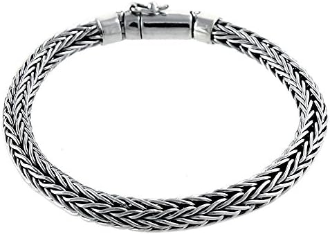 Sterling Silver Bali Style Braceleet with Bracelet Width of 7MM