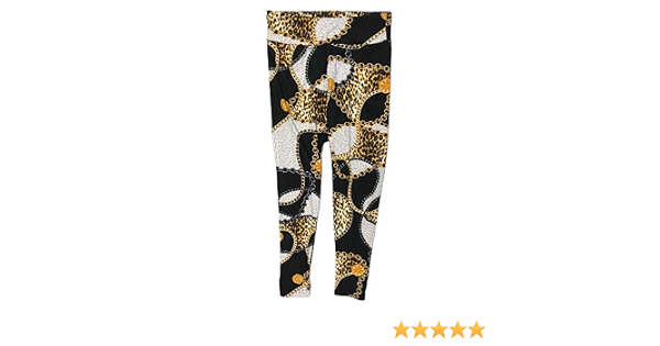 Leopard Print Gold Chain Leggings Pants 