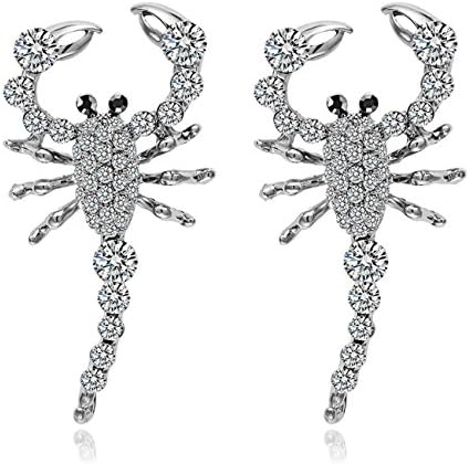 Fashion Scorpion Stud Earrings Sparkling Crystal Unique Jewelry