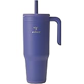 REDUCE Chiller Vacuum Insulated 40 oz Tumbler with Spill-Proof Silicone Straw - Sustainable Tritan Lid with Water Intake Markers - Soft Sit Base Travel Mug - Dishwasher Safe - Future Dusk