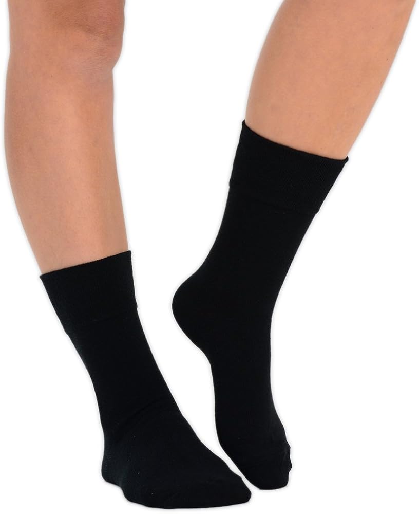 312 Pairs Womens Ladies Non Elastic Cotton Black Ankle Socks with Top