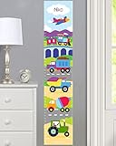 Trains Planes and Trucks Personalized Wall Decal Growth Chart By Olive Kids