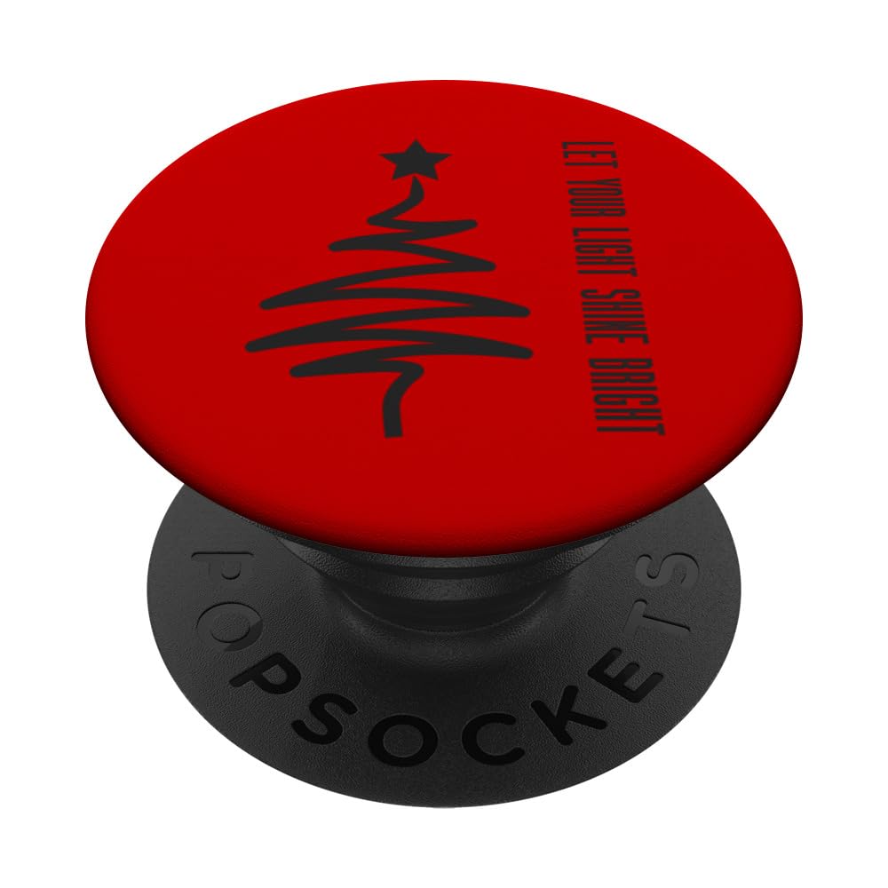 Modern Xmas Let Your Light Shine Bright Christmas PopSockets Swappable PopGrip