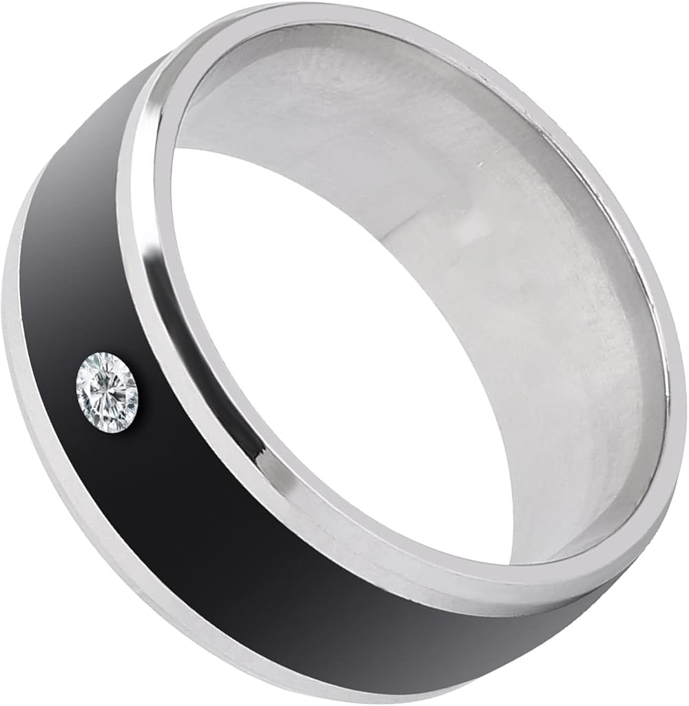 ASHATA Smart NFC Ring Multifunctional Waterproof Wearable Device for Mobile