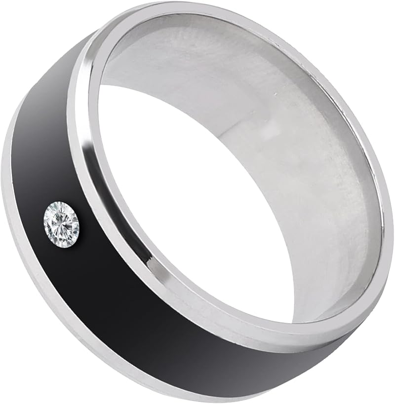 ASHATA Smart NFC Ring Multifunctional Waterproof Wearable Device for Mobile