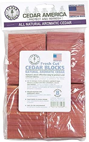 Cedar America Cedar Blocks for Clothes Storage Closets and Drawers Moth Repellent - Natural Aromatic Cedar 8 Blocks
