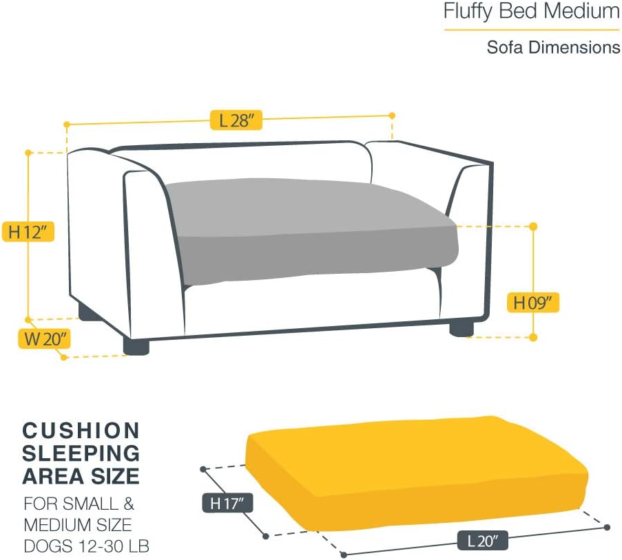 Keet Fluffly Deluxe Pet Bed Sofa Chocolate Medium : Pet Supplies