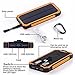 QueenAcc 15000mAh Solar Charger, Solar Power Bank with LED Flashlight Portable Charger, Backup Solar Power Pack, Dual USB Port Solar Battery Charger for Smart phones and Other USB Devices(orange)