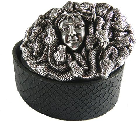 Perpetual Vogue Medusa Belt Leather Belt Medusa Buckle Belt Size: 44