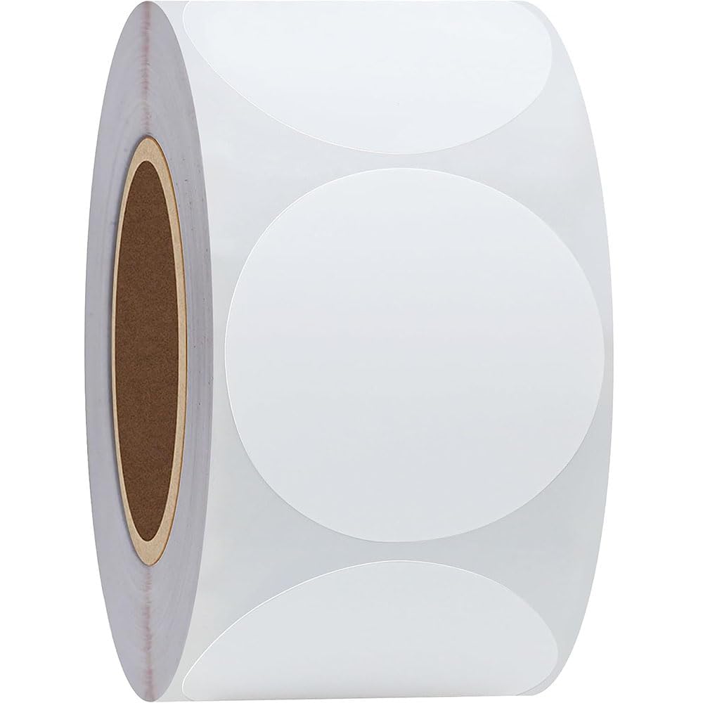 Photo 1 of 2 Inch Natural Brown Kraft Stickers (500 Per Roll) - Round Blank Stickers (Permanent Adhesive) for Store Owners, Crafts, Organizing, Jar and Canning Labels (Brown)