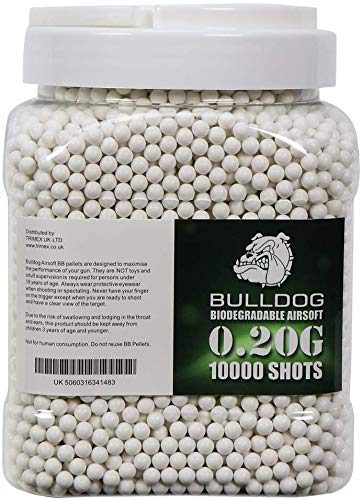 Airsoft High Grade 6mm 0.20g Biodegradable White BB Pellets High Precision Polished BBS 1000,2000,5000,10000 Shots In A Resealable Bag ALLCLEARANCEUK (0.20G 10000 BIOBB TUB)
