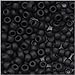 Toho Round Seed Beads 8/0 #49F 'Opaque Frosted Jet' 8 Gram Tube