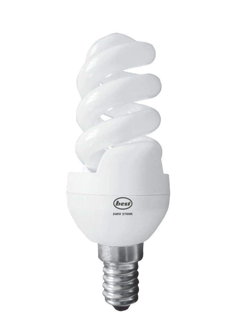 Merriway® BH00544 T3 CFL SES Energy Saving Mini Spiral Lamp, 11 W