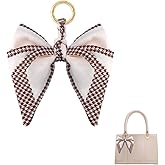 Ancnoz Silky Satin Bow Key Chain for Women Handbags Purse Bowknot Keychain for Ladies Bag Pendant