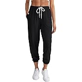 LYANER Women's Elastic Waist Drawstring Sports Athletic Long Joggers Pants with Pocket