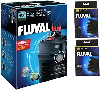 Fluval 406 External Filter with 2 Extra Fluval 306/406 Bio-foam replacements