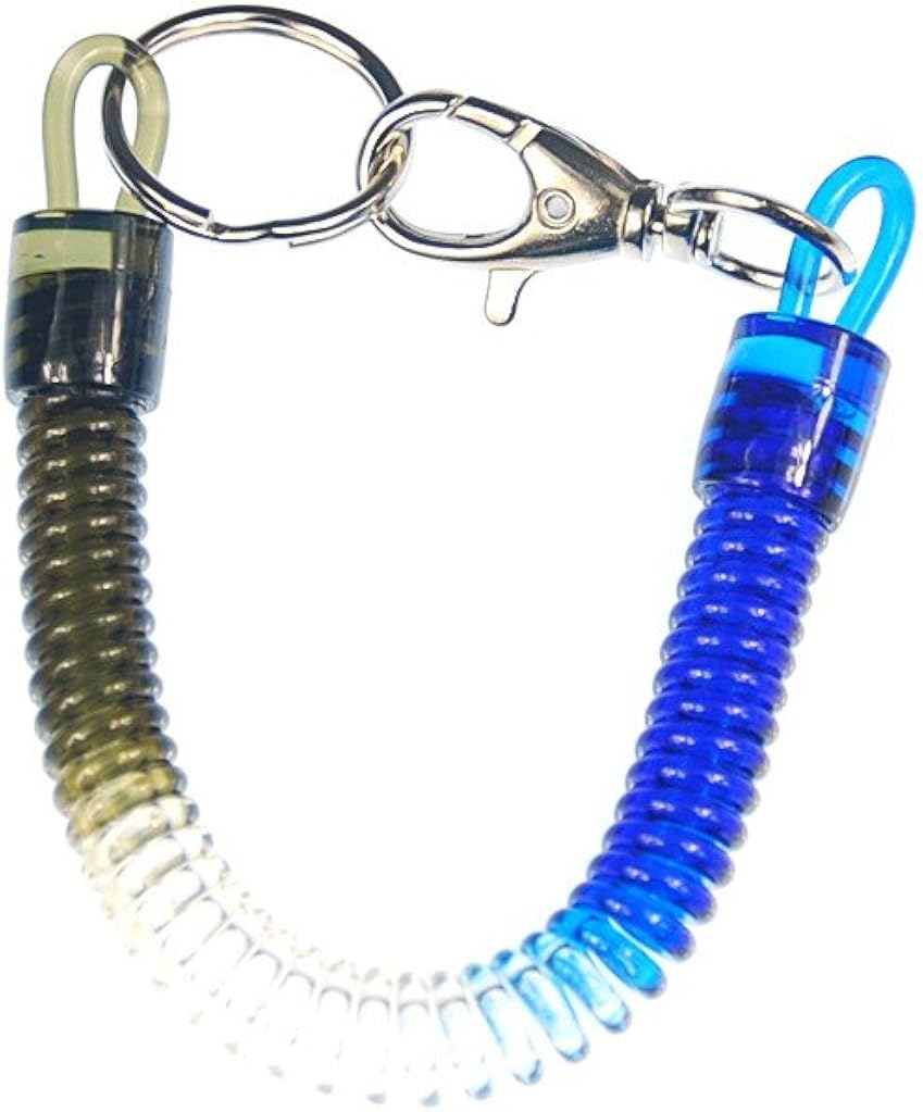 Miniblings Spiral Key Ring Chain Keychain Rubber Chain Wallet Brown White Blue, Multicolored, 150mm - Image 4