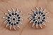 Sun Shape Special Design Turkish Evil Eye Handmade 925 Sterling Silver Round Cut Sapphire White Topaz Rhodium Stud Earrings