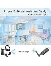 Giveet Portable USB Bluetooth Audio Transmitter Adapter Dongle for PC Desktop Laptop, with 3.5mm Aux, Voice Chat, Skype  s, Dual Link aptX Low Latency, Plug and Play, Support All Windows 10 8 7