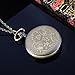 Godagoda Womens Antique Bronze Color Round Pocket Watch Hollow Flower Engraved with Link Chain 79cm